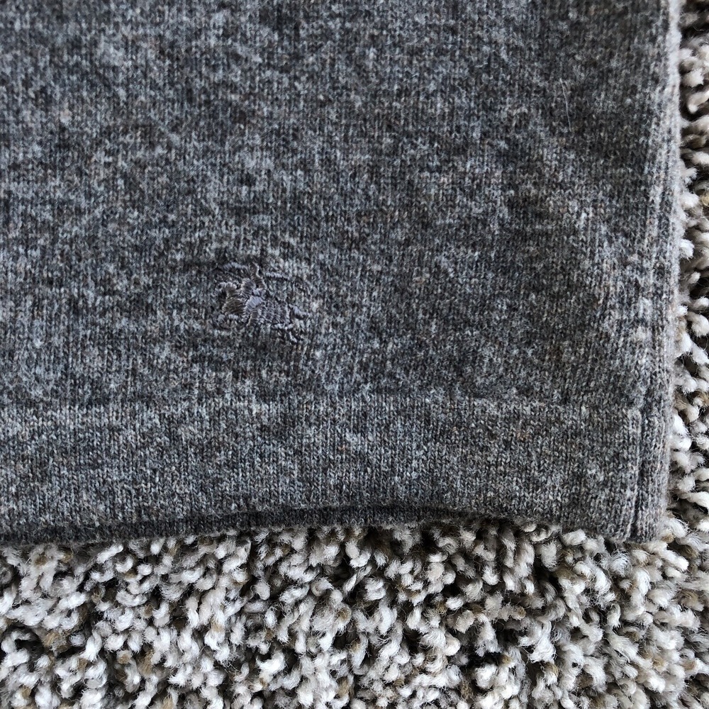 Burberry London Pure New Wool Short Sleeve Sweater Womens XS Gray Turtleneck Top - Picture 6 of 10